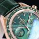 Swiss Replica Omega Speedmaster Moonwatch Rose Gold Green Leather Strap 42mm Watch (4)_th.jpg